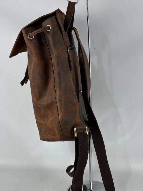 crazy horse men's leather backpack Canvas and Adventure for Man Can fit a 15 Laptop. Crazy Horse Leather Backpack -